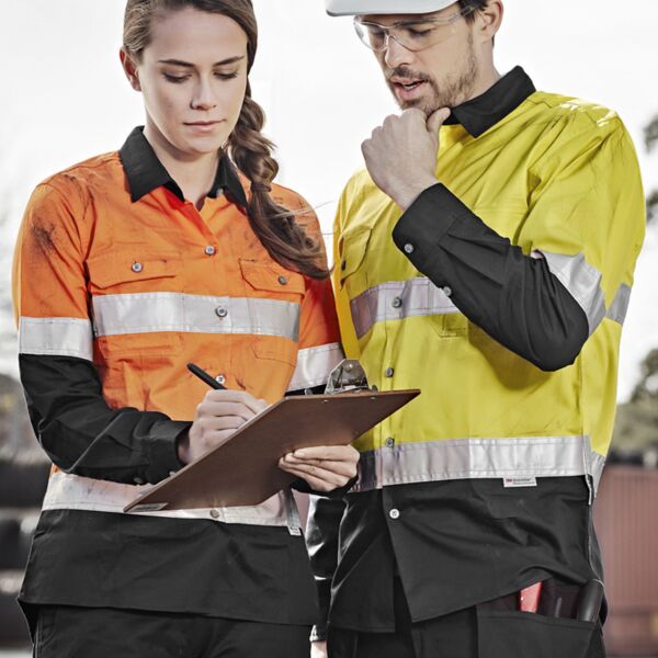 Syzmik Men's Hi Vis Spliced Industrial Shirt - Hoop Taped Thumbnail