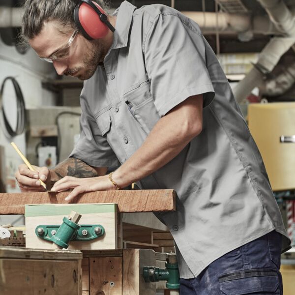 Syzmik Mens Light Weight Tradie S/S Shirt Thumbnail