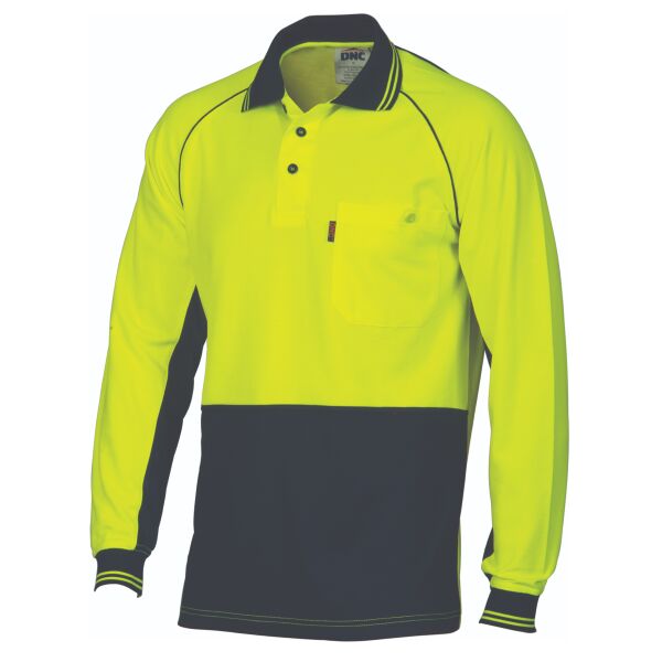 DNC Workwear Hi Vis Cotton Backed Cool-Breeze Contrast Polo 3720 Thumbnail
